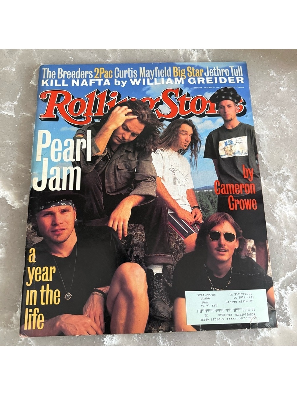 Rolling Stone Magazine October 28, 1993 with Pearl Jam Cover